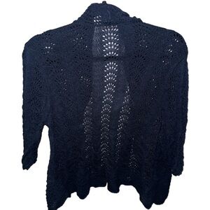 Loft Navy Blue Crotchet Cardigan Size L